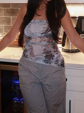 WHITE FOX Asymmetrical Strapless Top